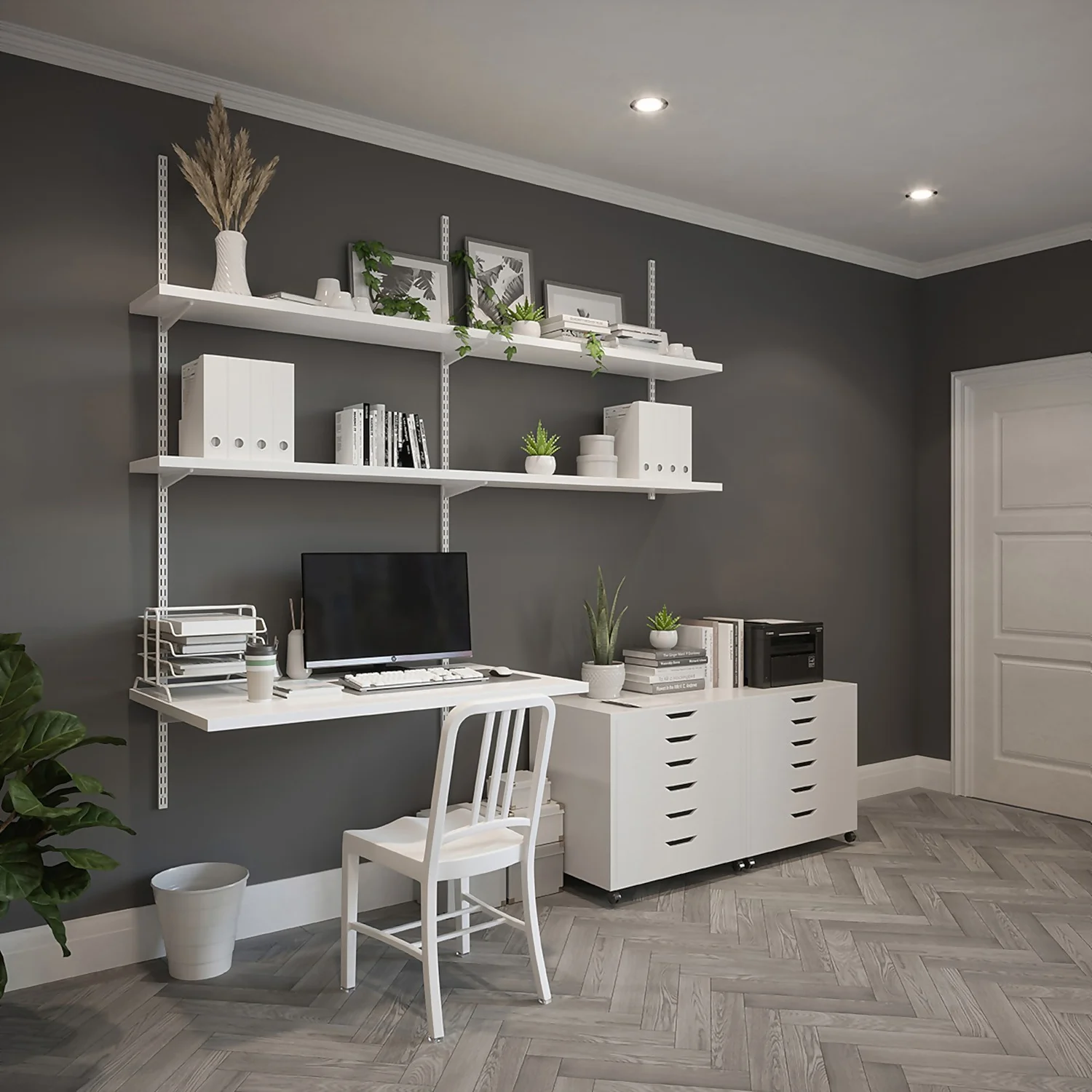 Anti-bacterial Twin Slot Shelving Kit - 1600mm White Twinslot and 320mm Brackets - White Anti-bacterial Twin Slot Shelving Kit - 1600mm White Twinslot And 320mm Brackets - White -Home Storage 12889033 9294849582668213