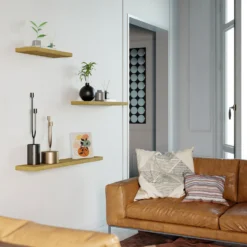 Flexi Storage Decorative Shelving Floating Shelf Mango Oak 600x38x240mm -Home Storage 12889896 7344885493249976