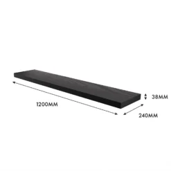 Flexi Storage Decorative Shelving Floating Shelf Black Oak 1200x38x240mm -Home Storage 12889901 1154976219149113