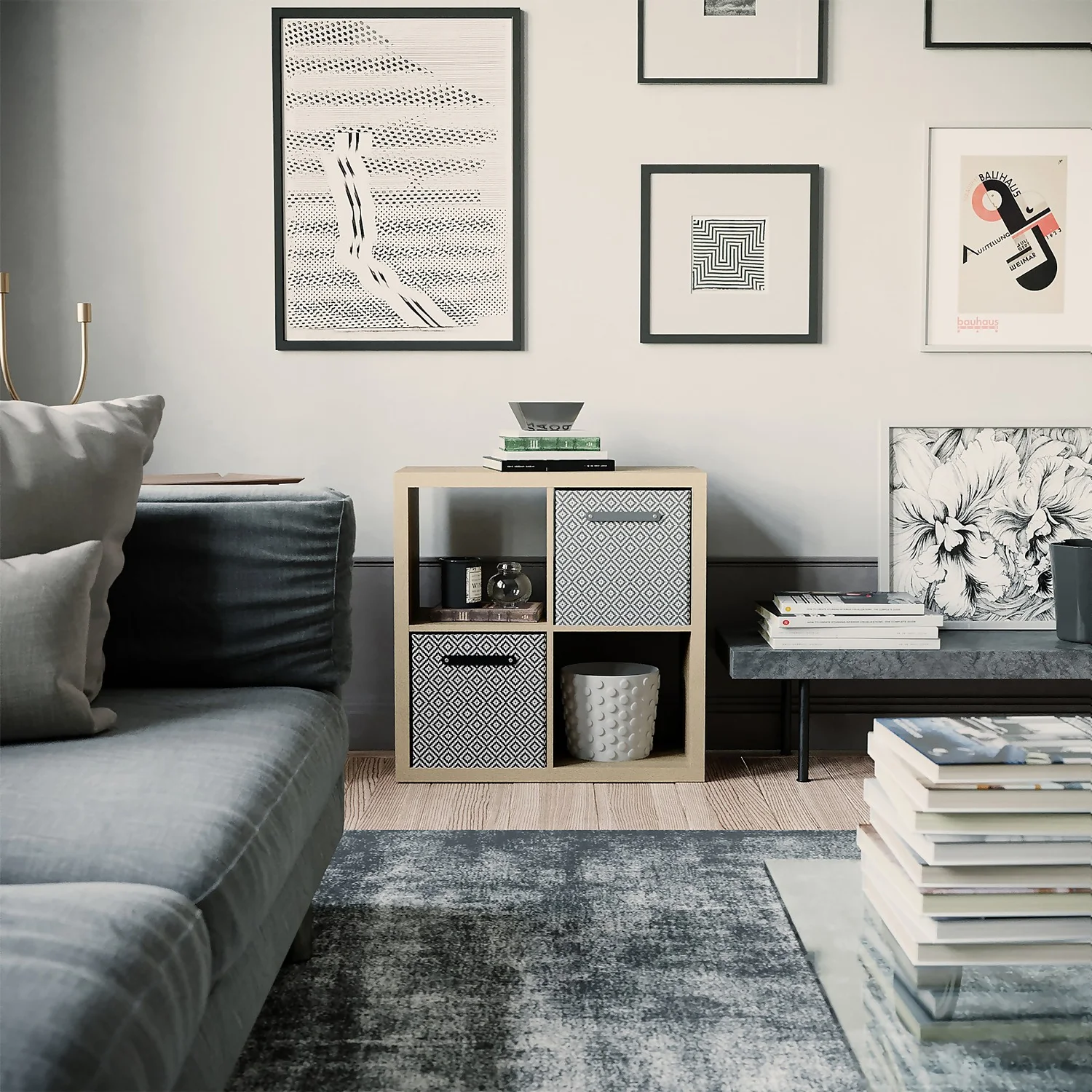 Clever Cube Patterned Fabric Insert - Black Jacquard Clever Cube Patterned Fabric Insert - Black Jacquard -Home Storage 12932948 1354900282482267