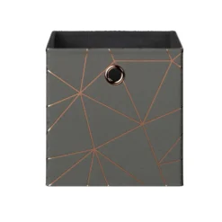Clever Cube Velvet Geometric Insert - Grey & Rose Gold -Home Storage 12932953 1544887876394671