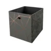 Clever Cube Velvet Geometric Insert - Grey & Rose Gold -Home Storage 12932953 9474887876356994