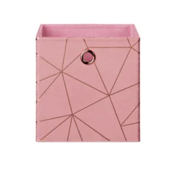 Clever Cube Velvet Geometric Insert - Pink & Rose Gold -Home Storage 12932960 1744887876808350