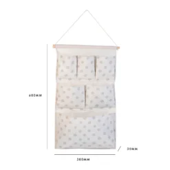 None Flexi Storage Kids 6 Pocket Hanging Organiser - White & Grey Polka Dot -Home Storage 13277671 4594946440351293