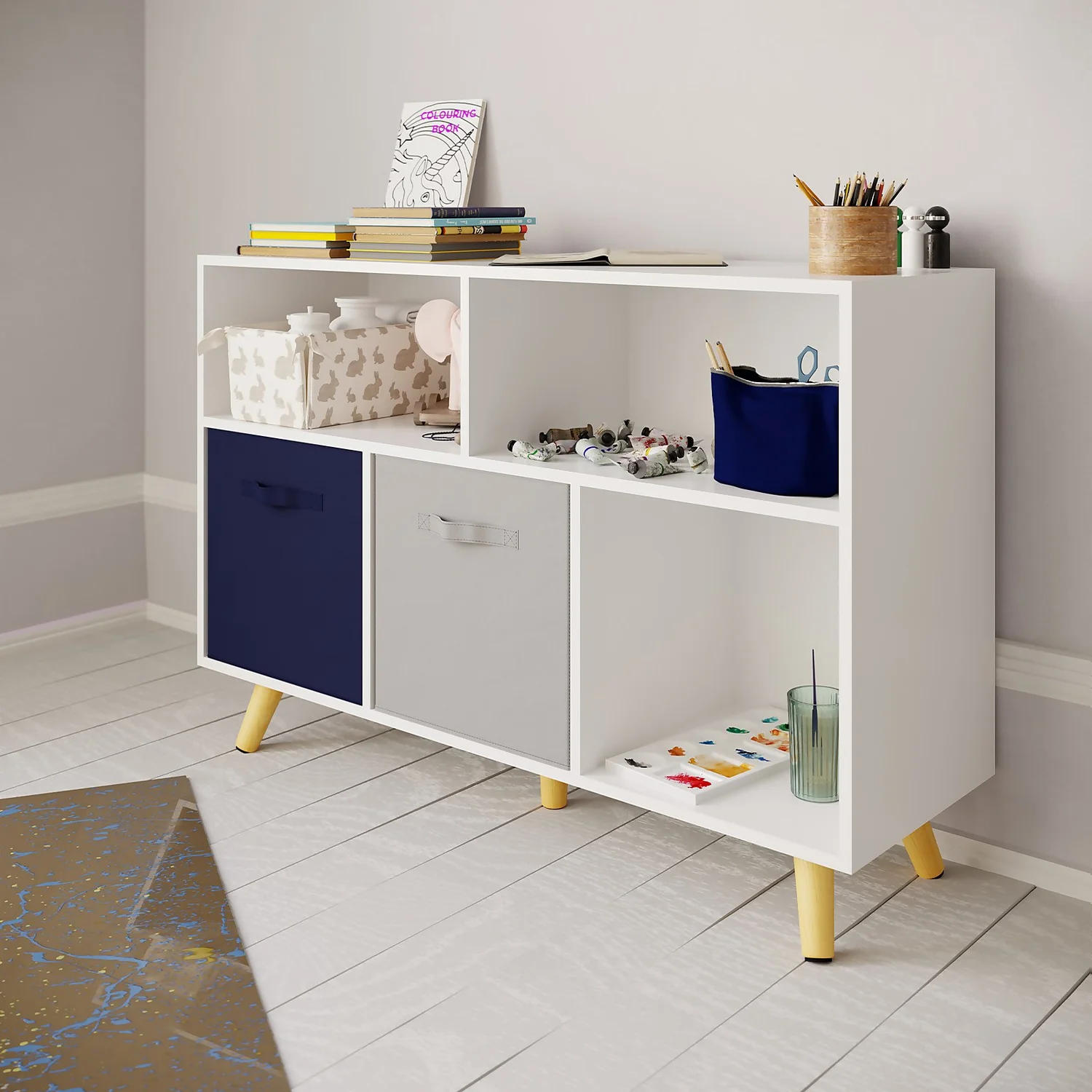 Kids Compact Storage Unit with Legs - White Kids Compact Storage Unit With Legs - White -Home Storage 13277674 1034929069481773