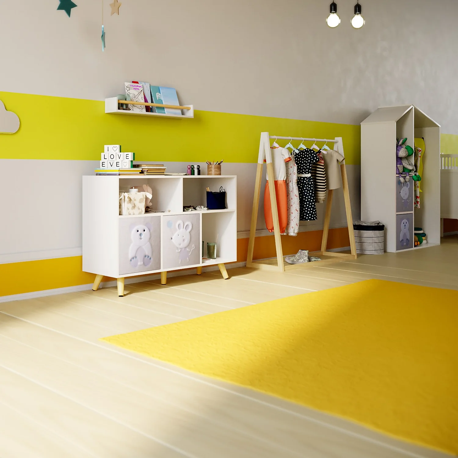 Kids Compact Storage Unit with Legs - White Kids Compact Storage Unit With Legs - White -Home Storage 13277674 2094929069553386