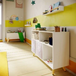 Kids Tray Storage Shelf - White & Natural -Home Storage 13277678 1984929069822093