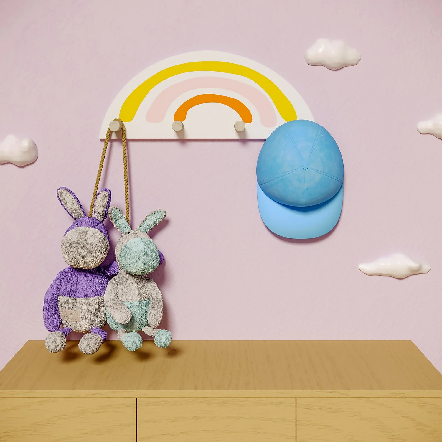 Kids Rainbow Shelf with Hooks Kids Rainbow Shelf With Hooks -Home Storage 13277683 1554916638759581