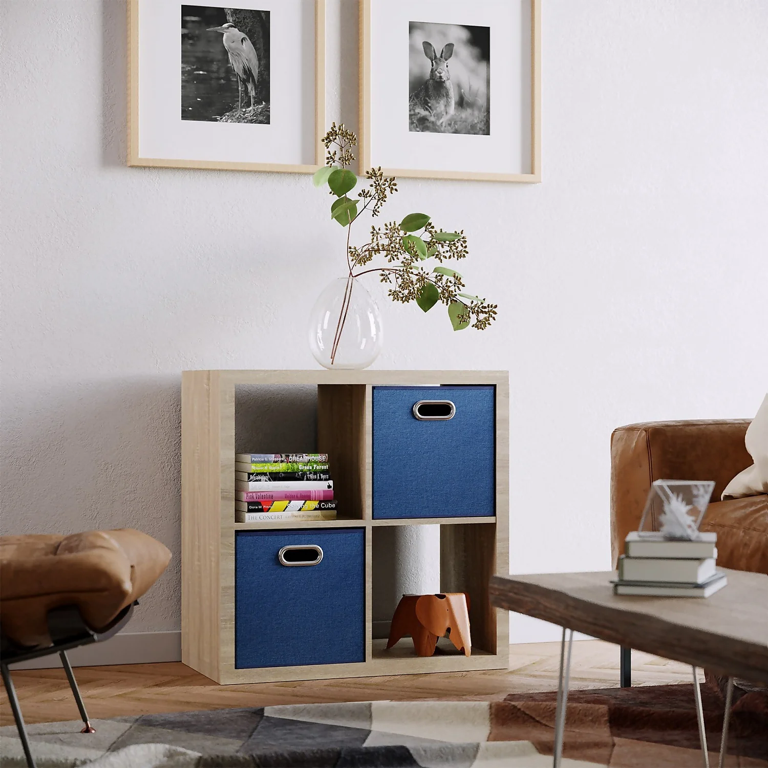 Clever Cube Fabric Insert - Set of 2 - Steel Blue Clever Cube Fabric Insert - Set Of 2 - Steel Blue -Home Storage 13911397 1694981912885182