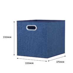 Clever Cube Fabric Insert - Set Of 2 - Steel Blue 6 Clever Cube Fabric Insert - Set Of 2 - Steel Blue -Home Storage 13911397 2654981913057490