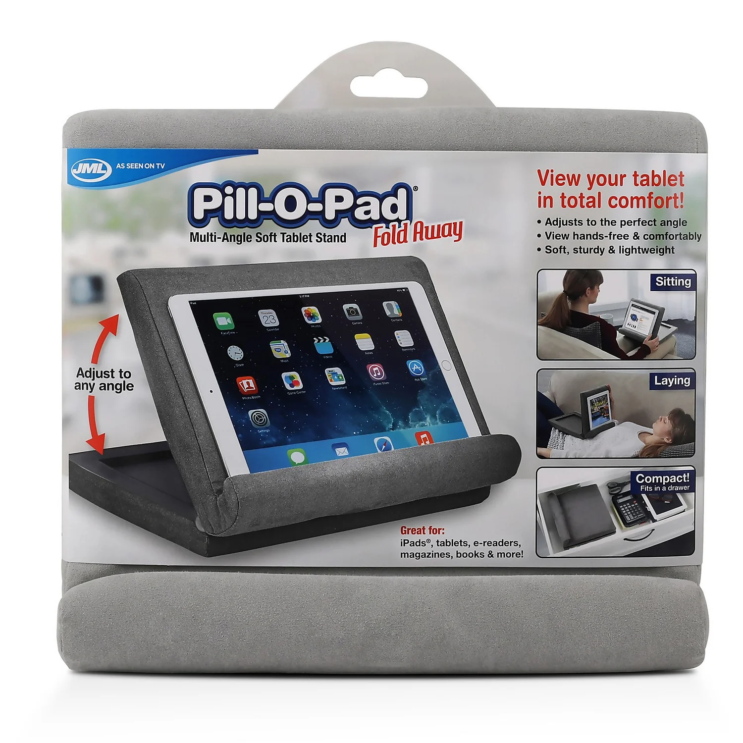 JML Pill-O-Pad Foldaway - Multi - angle soft tablet stand JML Pill-O-Pad Foldaway - Multi - Angle Soft Tablet Stand -Home Storage 14005847 1815003761480449